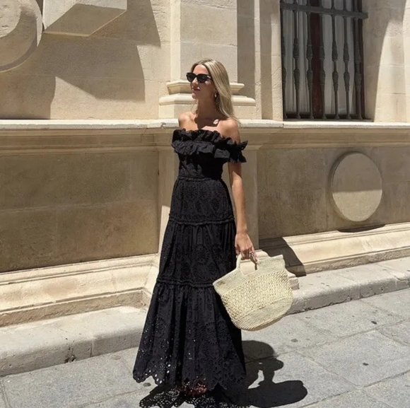 NWTs zara limited edition eyelet embroidered maxi dress xsmall - Picture 2 of 12